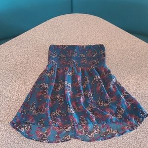 NWOT Girls Strapless Stretchy Top with Butterflies